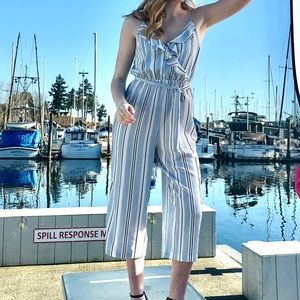 Guess | Wide Leg Striped Jumpsuit Sz S